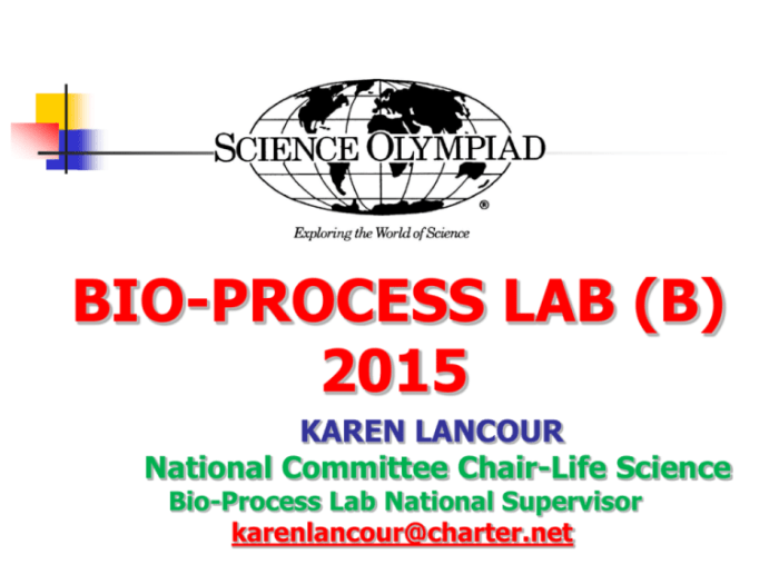 Science olympiad bio process lab