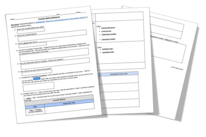 Scientific method webquest answer key pdf